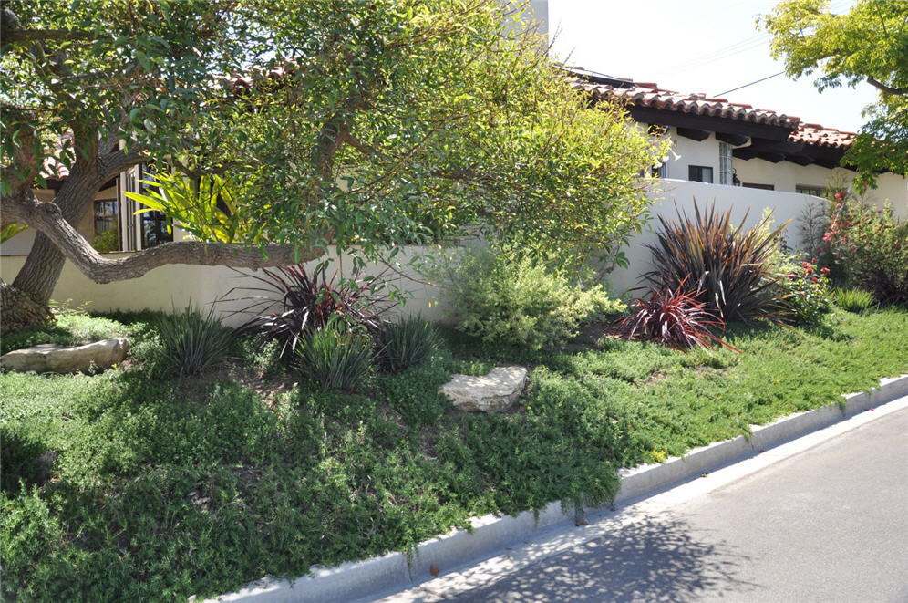 Corner Garden View Down One Street